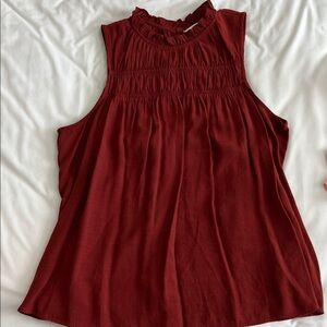 Sleeveless Ruffle Neck Top